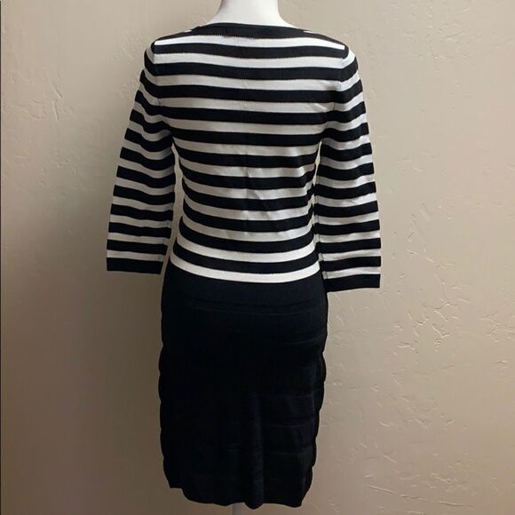 Mng Suit by Mango Black & White Bodice Black Skirt Contrast Bodycon Dress Small - Picture 4 of 9